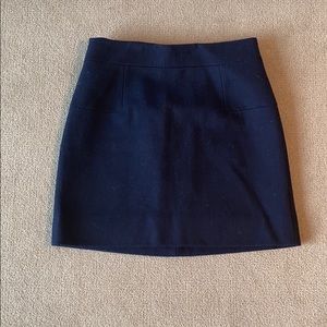 JCrew Navy Wool Mini Skirt